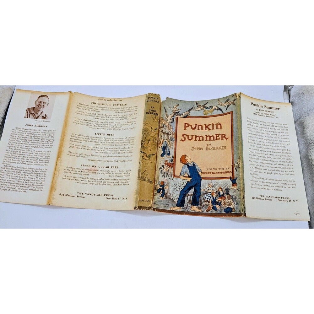 Punkin Summer John Burress Vintage Childrenss Book Cloth Hardcover & DJ - 1957